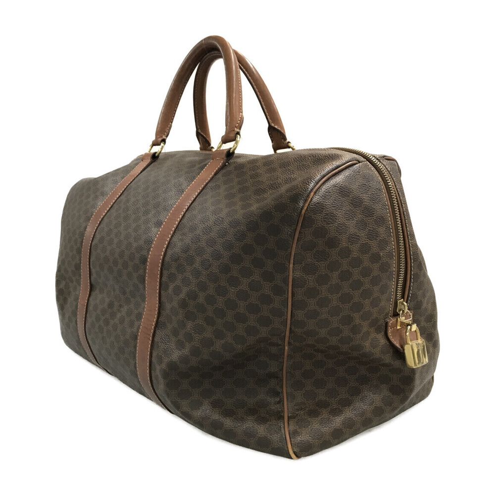 Celine Macadam Shoulder Tan Boston Bag